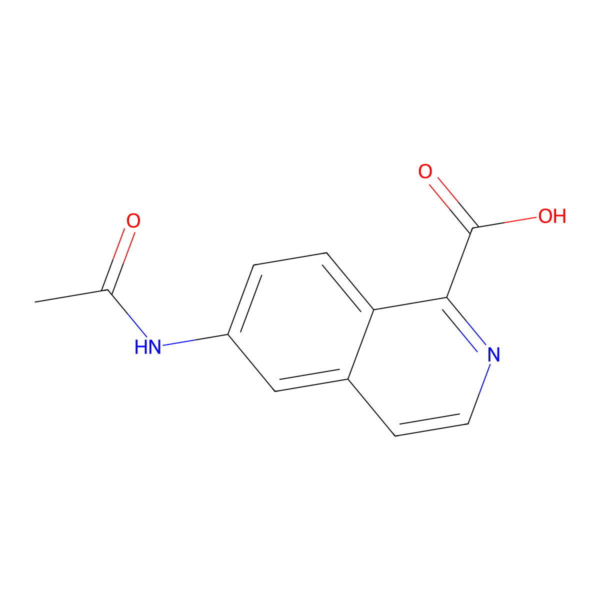 6-Acetamidoisoquinoline-1-carboxylic acid molecular structure, CAS 2680719-86-0