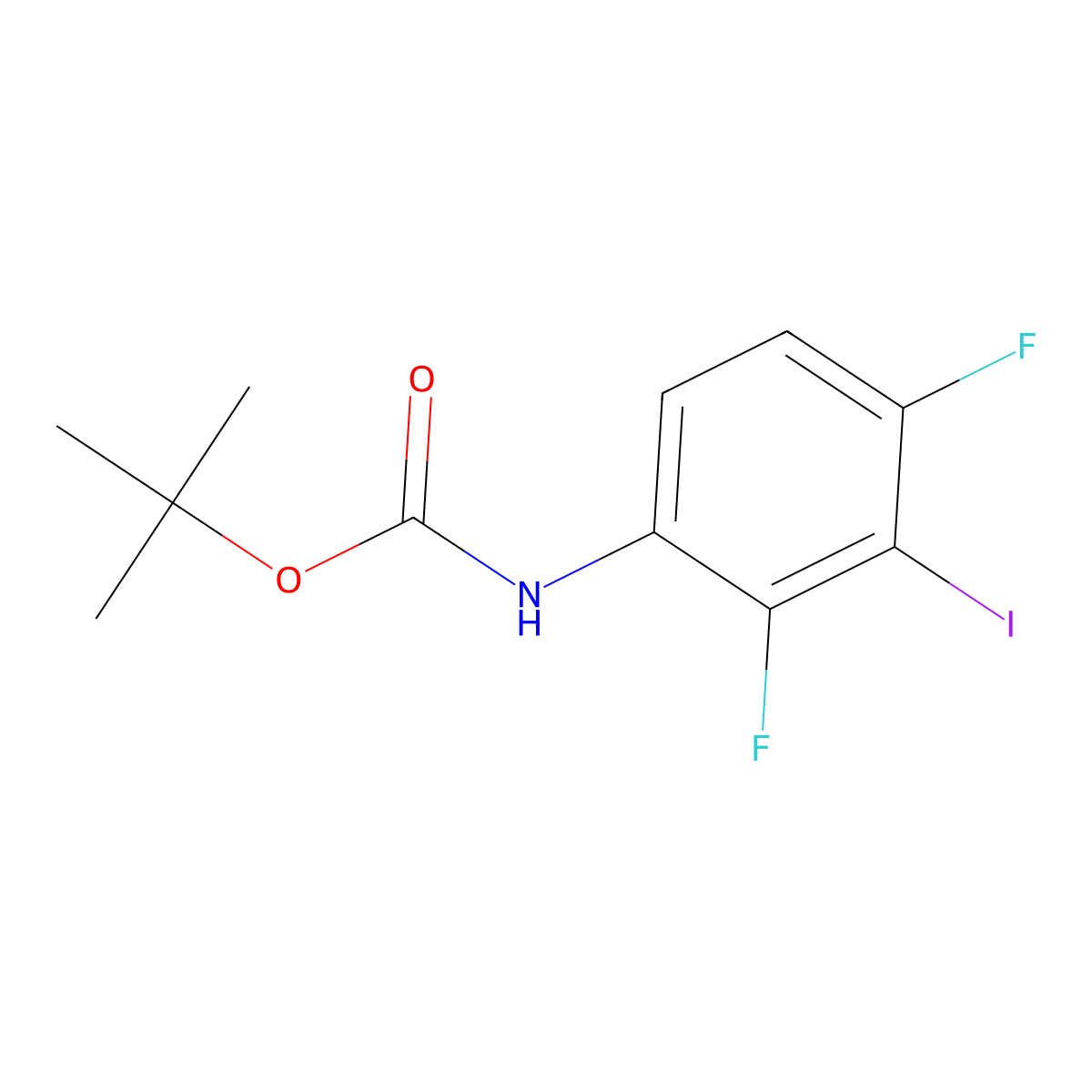 tert-butyl N-(2,4-difluoro-3-iodophenyl)carbamate molecular structure, CAS 2680719-98-4