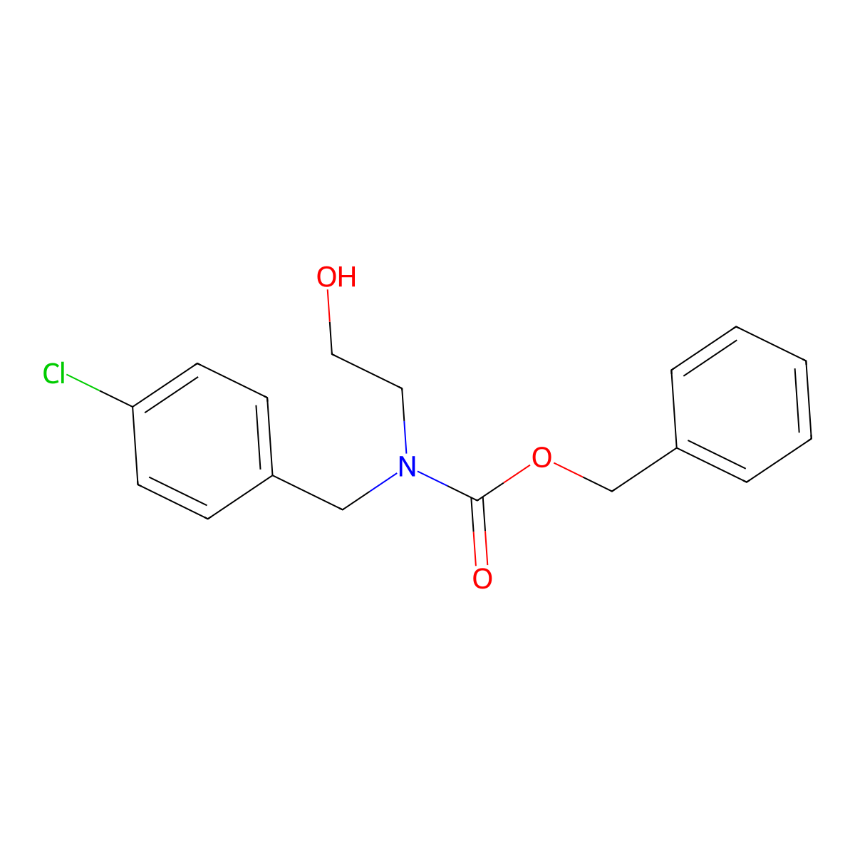 benzyl N-[(4-chlorophenyl)methyl]-N-(2-hydroxyethyl)carbamate molecular structure, CAS 2680720-01-6