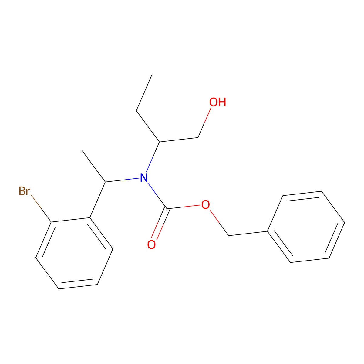 benzyl N-[1-(2-bromophenyl)ethyl]-N-(1-hydroxybutan-2-yl)carbamate molecular structure, CAS 2680720-05-0