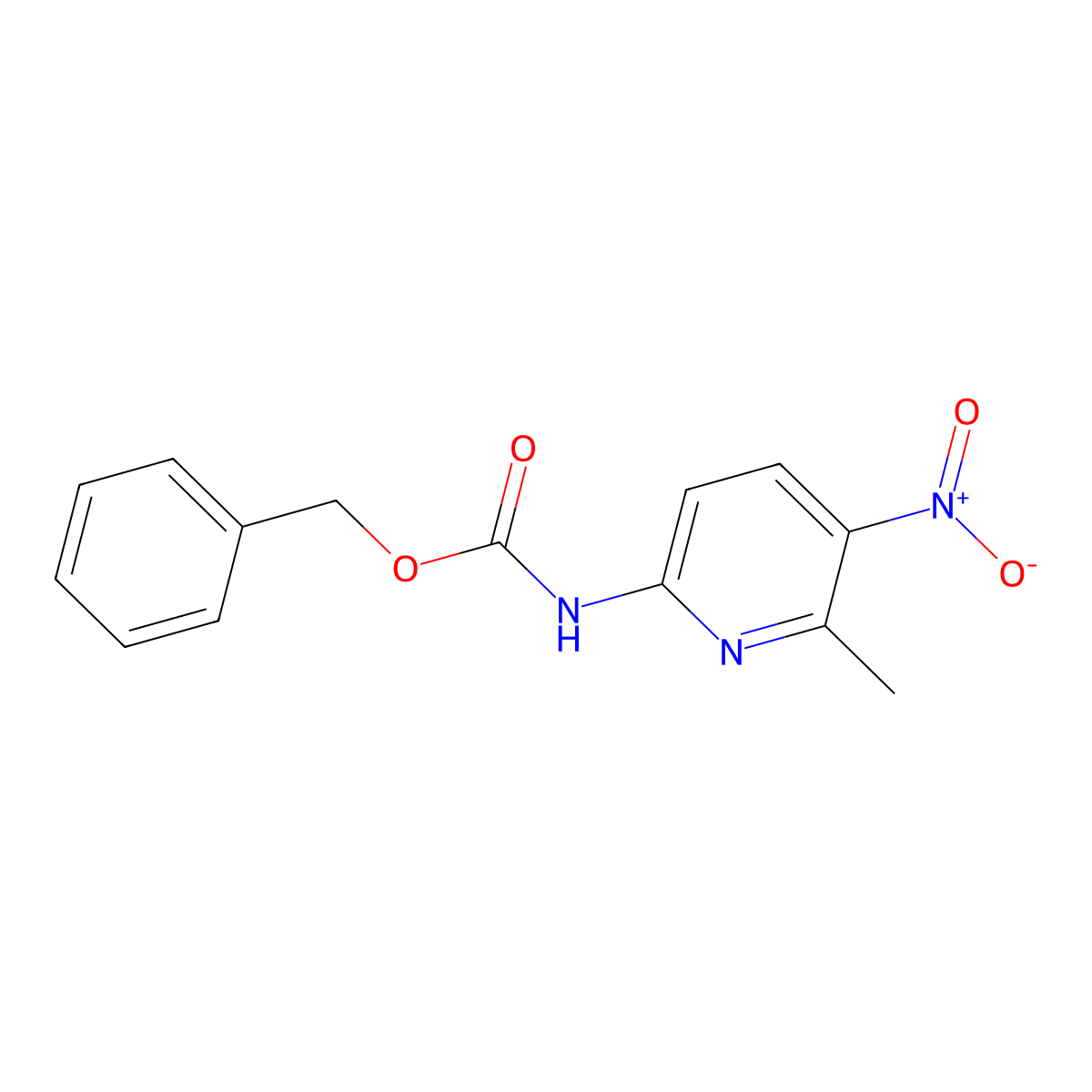 benzyl N-(6-methyl-5-nitropyridin-2-yl)carbamate molecular structure, CAS 2680720-07-2