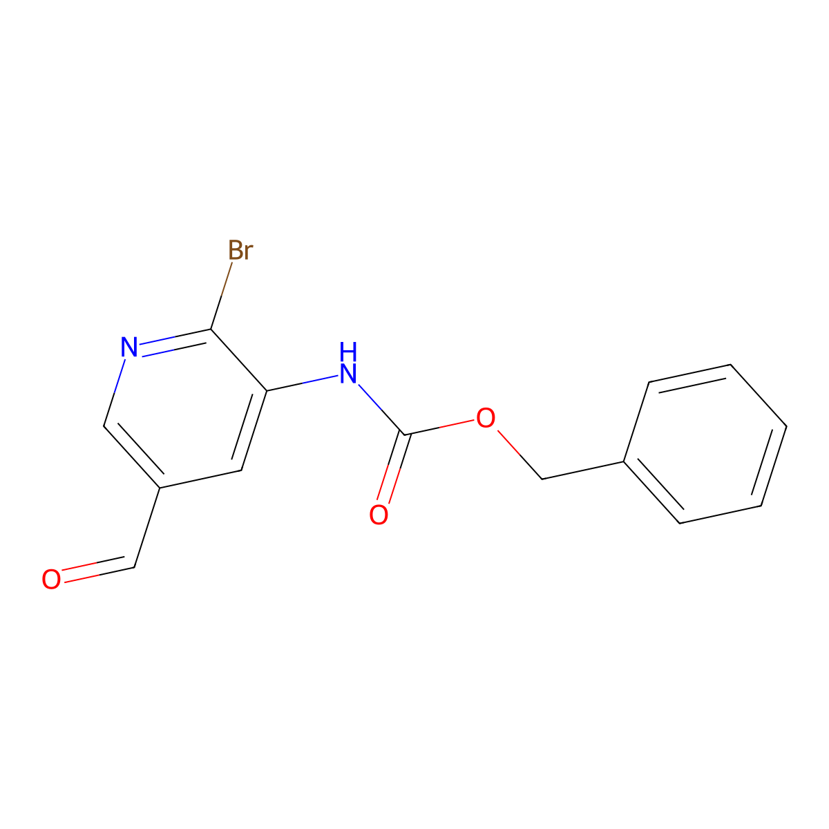 benzyl N-(2-bromo-5-formylpyridin-3-yl)carbamate molecular structure, CAS 2680720-08-3