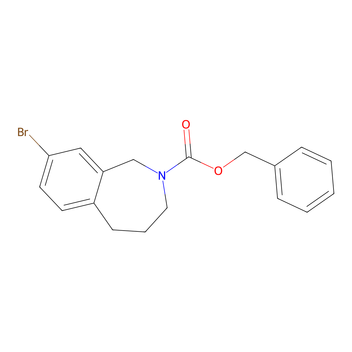 benzyl 8-bromo-2,3,4,5-tetrahydro-1H-2-benzazepine-2-carboxylate molecular structure, CAS 2680720-10-7