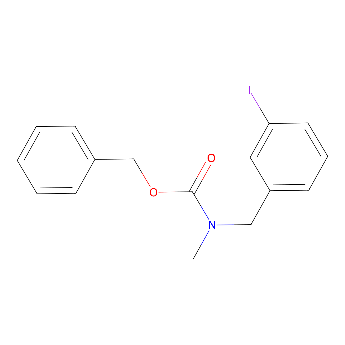 benzyl N-[(3-iodophenyl)methyl]-N-methylcarbamate molecular structure, CAS 2680720-14-1
