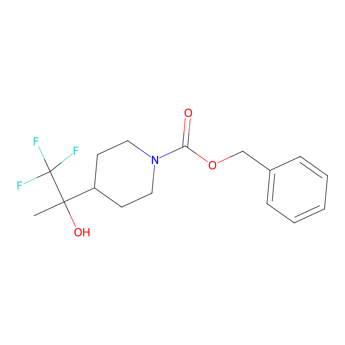 Benzyl 4-(1,1,1-trifluoro-2-hydroxypropan-2-yl)piperidine-1-carboxylate molecular structure, CAS 2680720-22-1