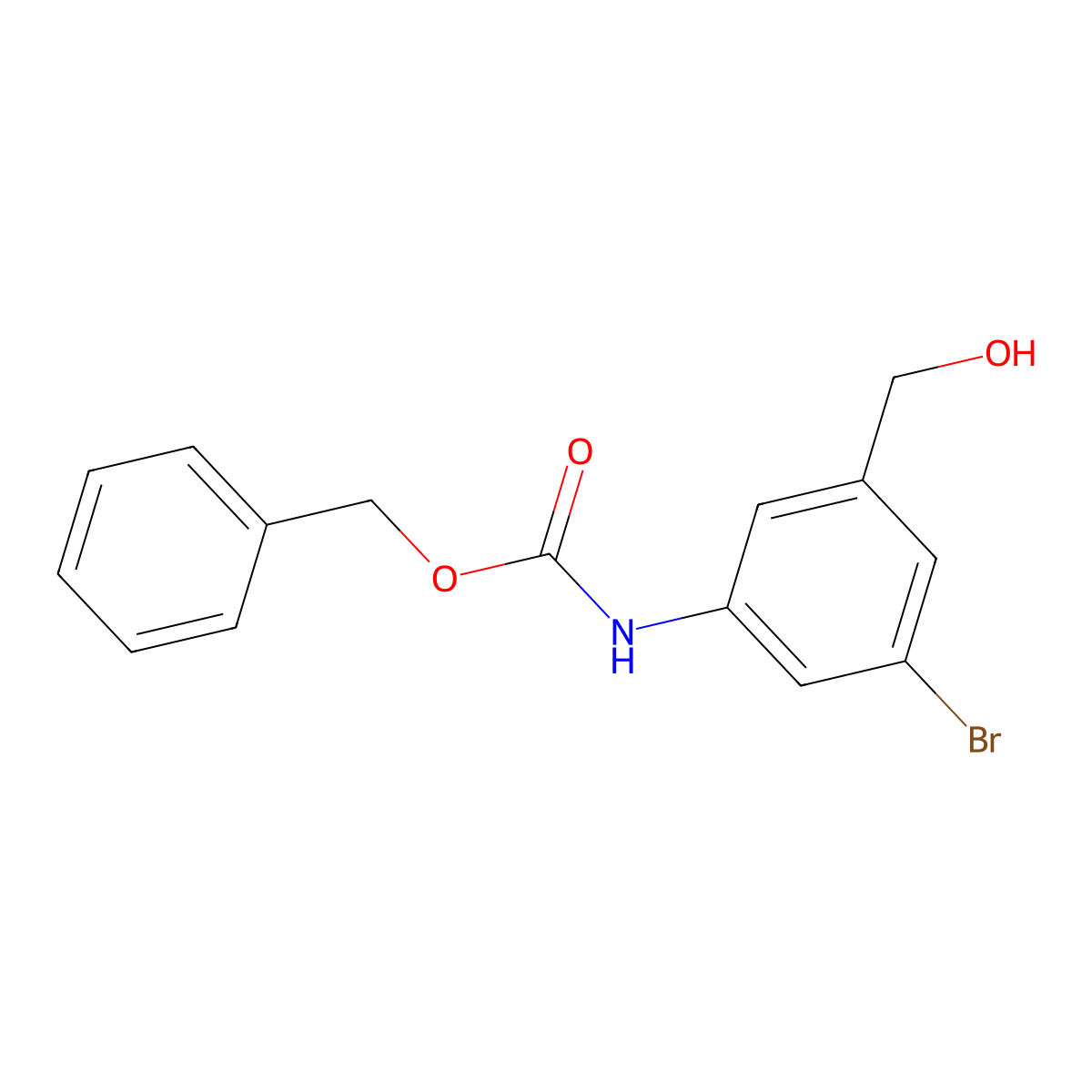 benzyl N-[3-bromo-5-(hydroxymethyl)phenyl]carbamate molecular structure, CAS 2680720-31-2