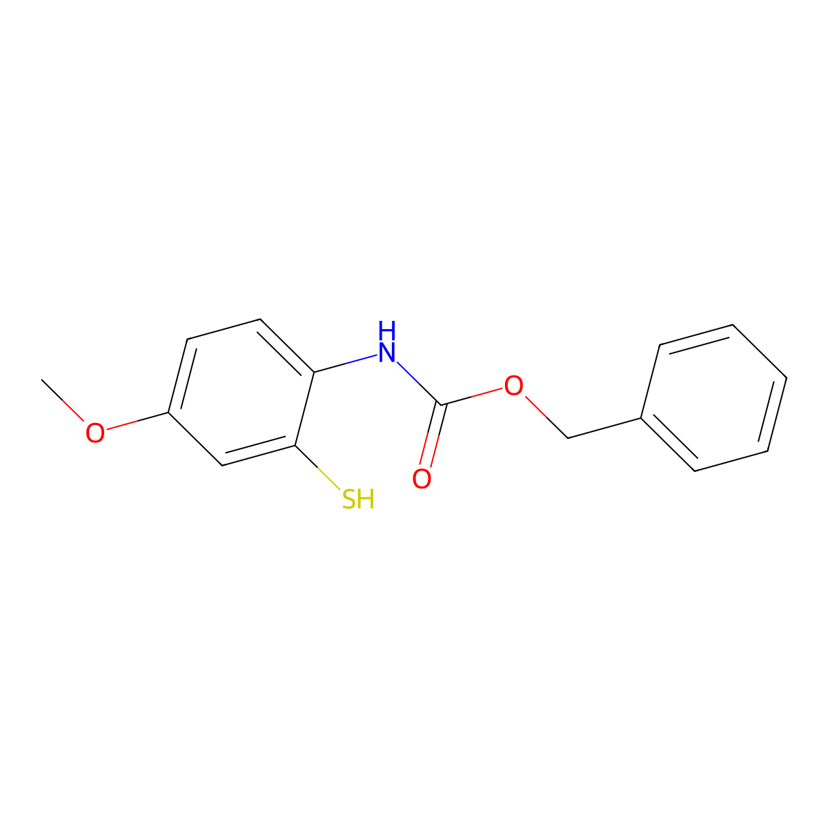 benzyl N-(4-methoxy-2-sulfanylphenyl)carbamate molecular structure, CAS 2680720-37-8