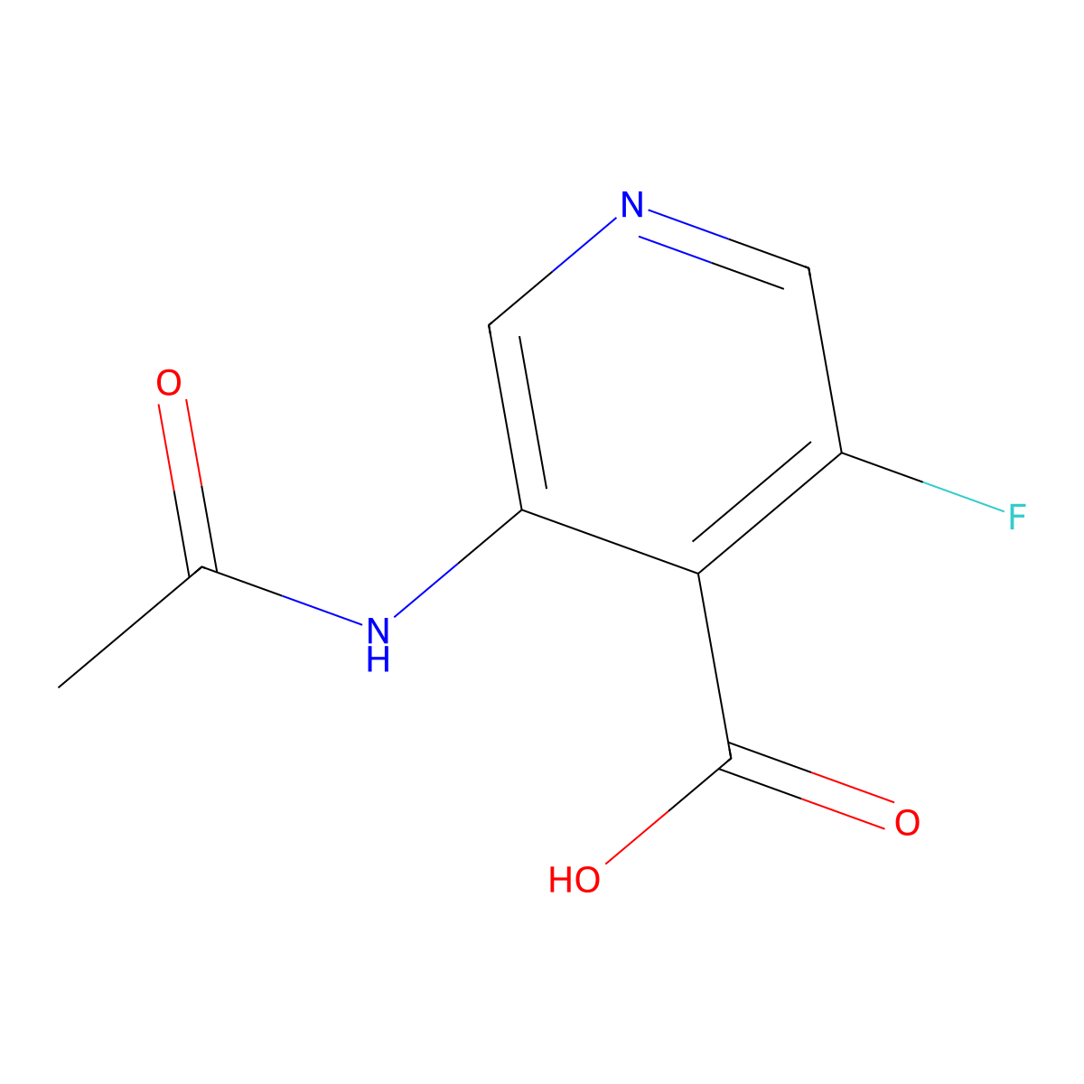 3-Acetamido-5-fluoropyridine-4-carboxylic acid molecular structure, CAS 2680720-39-0