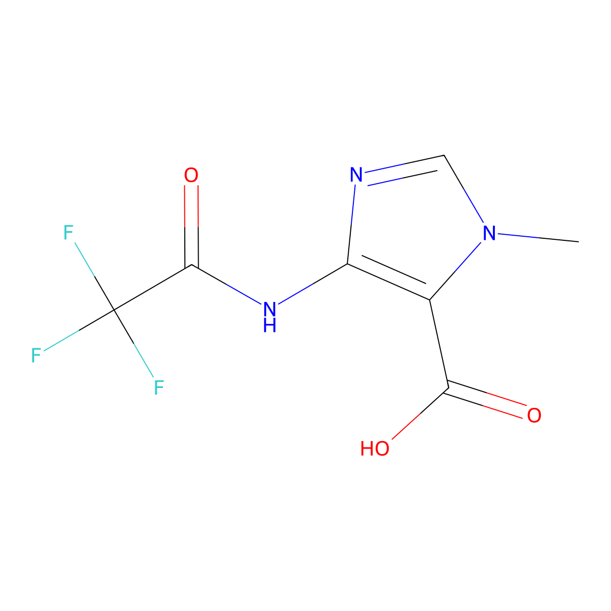 1-methyl-4-(2,2,2-trifluoroacetamido)-1H-imidazole-5-carboxylic acid molecular structure, CAS 2680720-47-0