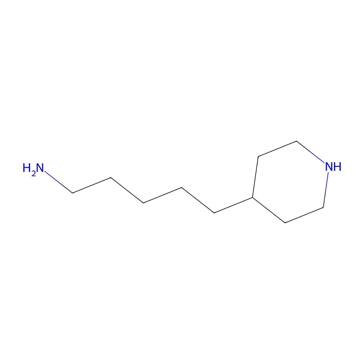 5-(Piperidin-4-yl)pentan-1-amine molecular structure, CAS 2680720-55-0
