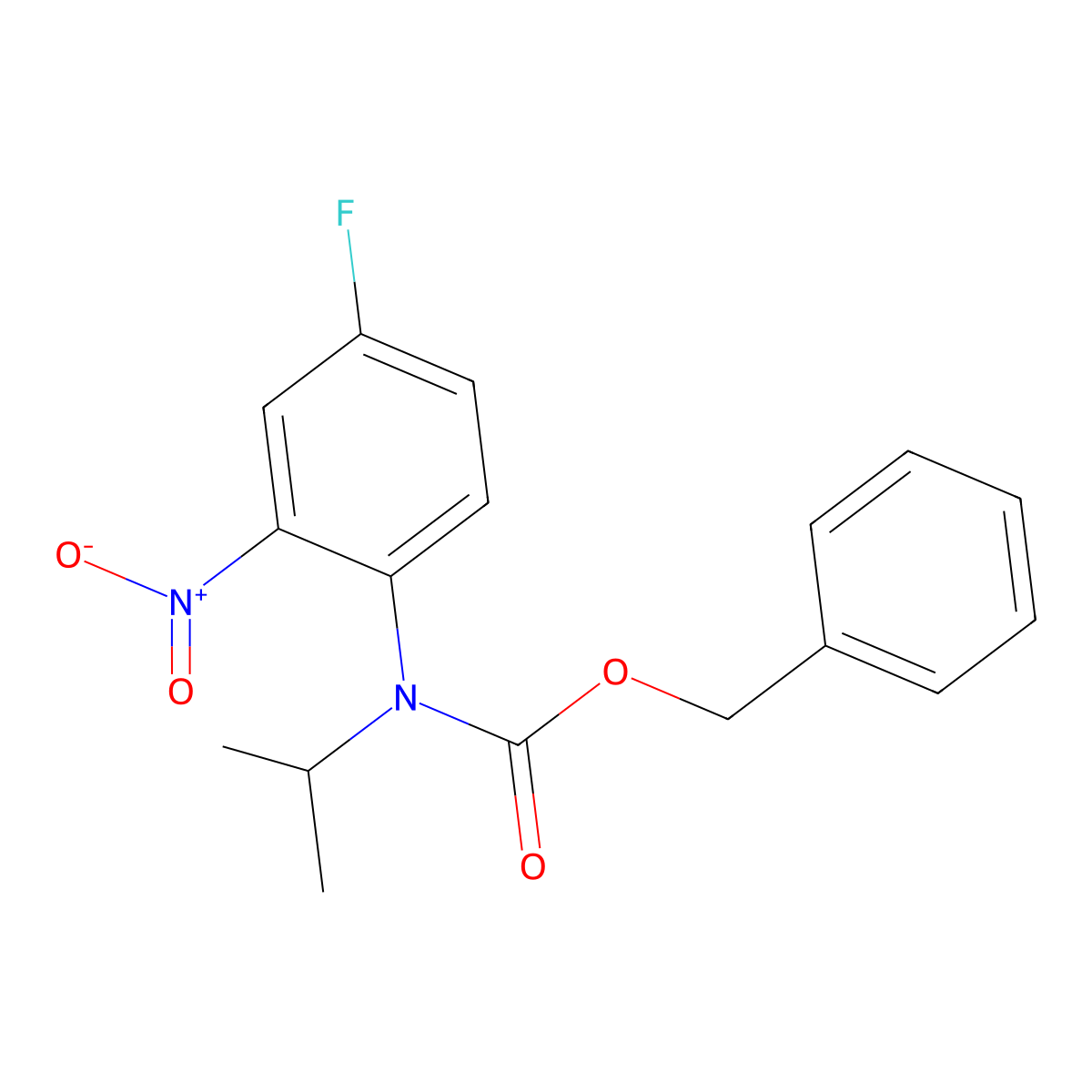benzyl N-(4-fluoro-2-nitrophenyl)-N-(propan-2-yl)carbamate molecular structure, CAS 2680720-59-4