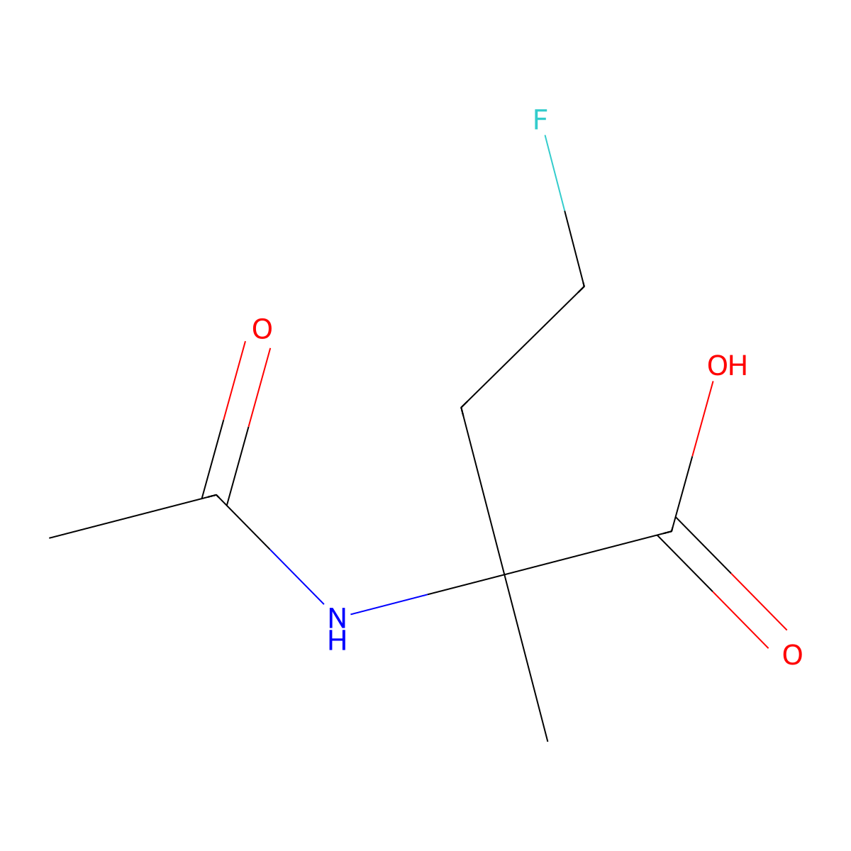2-Acetamido-4-fluoro-2-methylbutanoic acid molecular structure, CAS 2680720-61-8