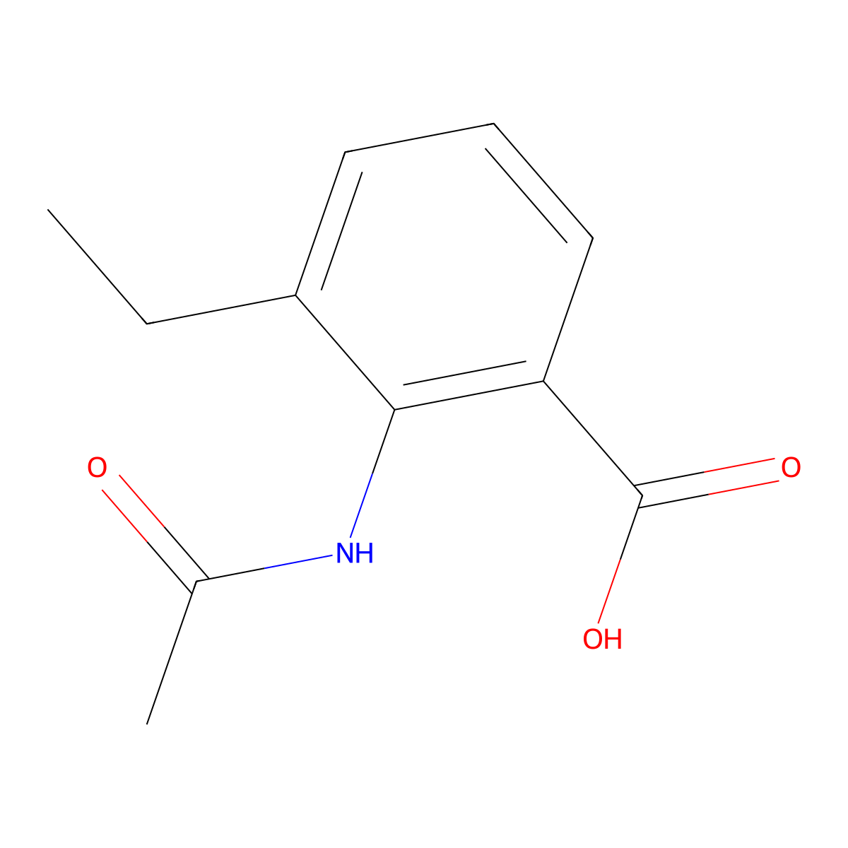 2-Acetamido-3-ethylbenzoic acid molecular structure, CAS 2680720-63-0
