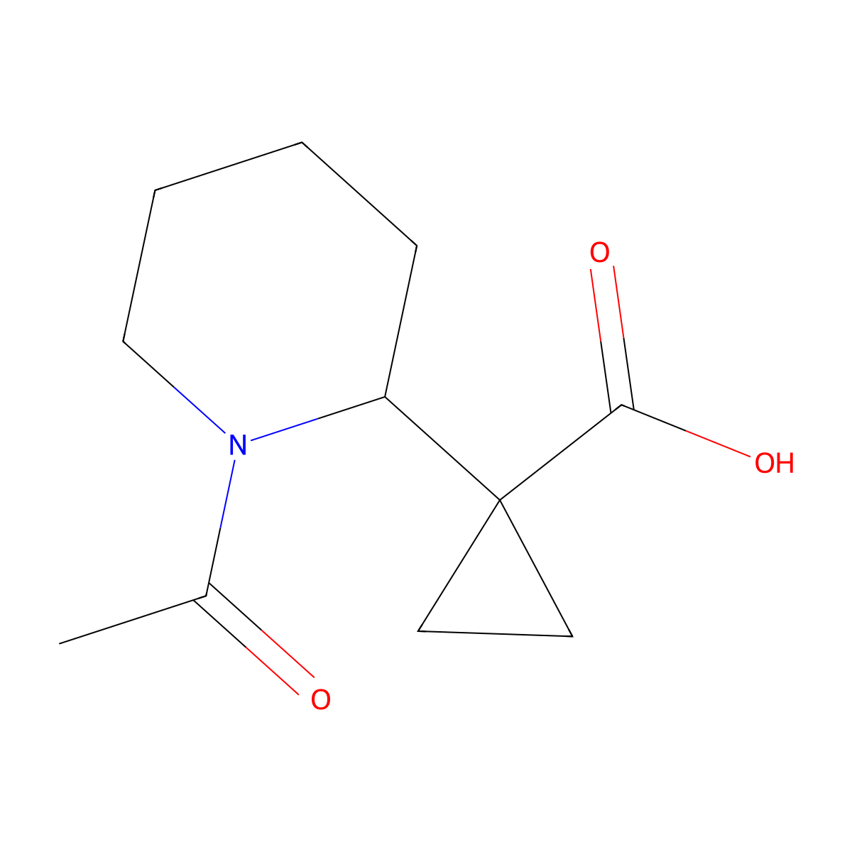 1-(1-Acetylpiperidin-2-yl)cyclopropane-1-carboxylic acid molecular structure, CAS 2680720-65-2