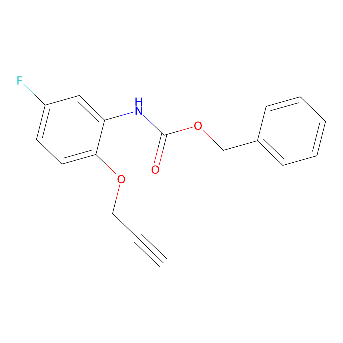 benzyl N-[5-fluoro-2-(prop-2-yn-1-yloxy)phenyl]carbamate molecular structure, CAS 2680720-66-3