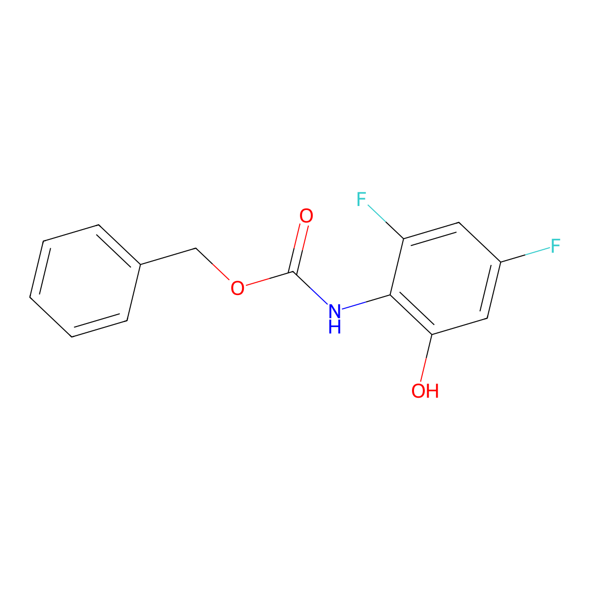 benzyl N-(2,4-difluoro-6-hydroxyphenyl)carbamate molecular structure, CAS 2680720-71-0