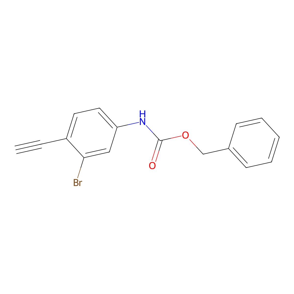 benzyl N-(3-bromo-4-ethynylphenyl)carbamate molecular structure, CAS 2680720-83-4