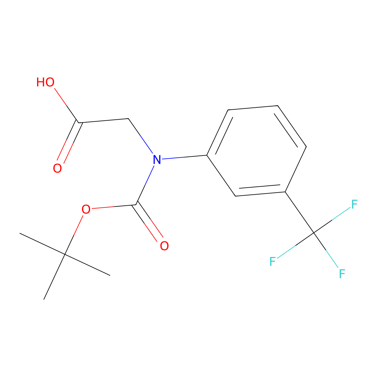 2-{[(Tert-butoxy)carbonyl][3-(trifluoromethyl)phenyl]amino}acetic acid molecular structure, CAS 2680720-88-9