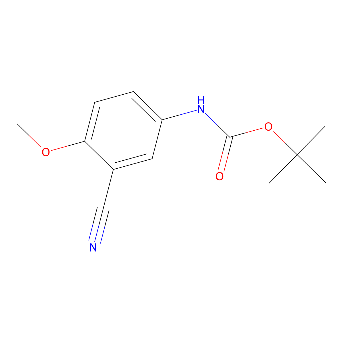 tert-butyl N-(3-cyano-4-methoxyphenyl)carbamate molecular structure, CAS 2680720-97-0