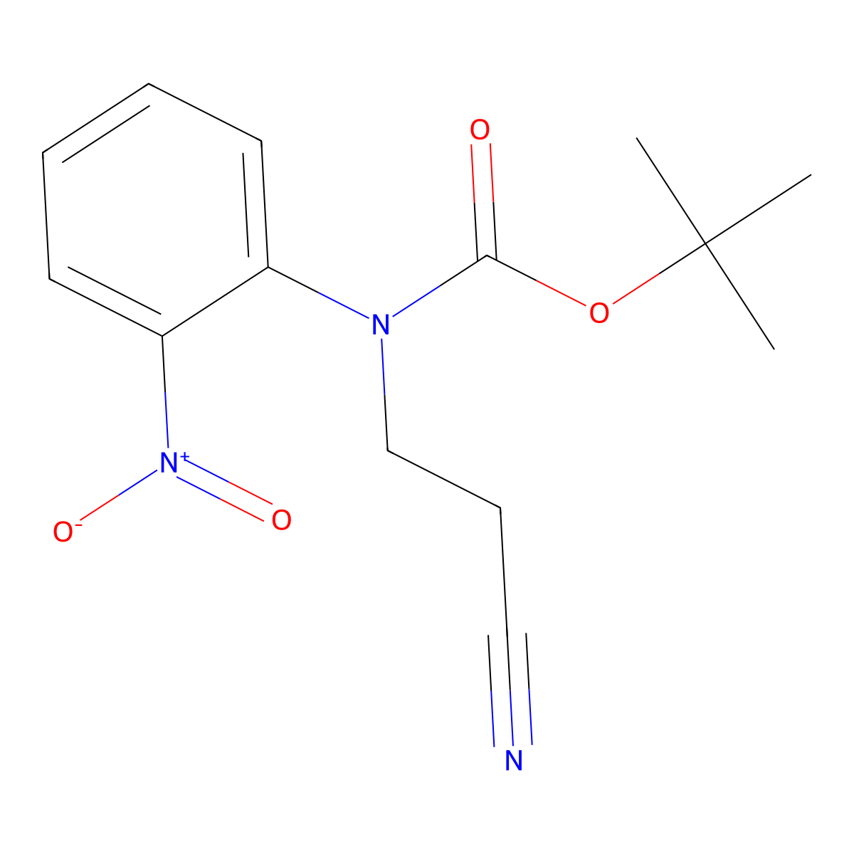 tert-butyl N-(2-cyanoethyl)-N-(2-nitrophenyl)carbamate molecular structure, CAS 2680720-98-1