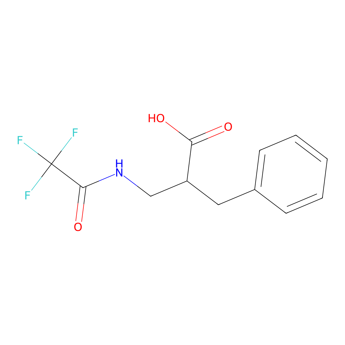 2-Benzyl-3-(2,2,2-trifluoroacetamido)propanoic acid molecular structure, CAS 2680721-00-8
