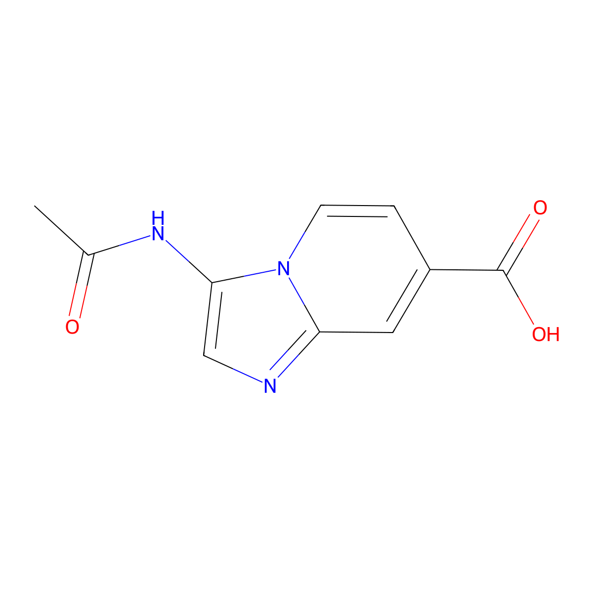 3-Acetamidoimidazo[1,2-a]pyridine-7-carboxylic acid molecular structure, CAS 2680721-02-0