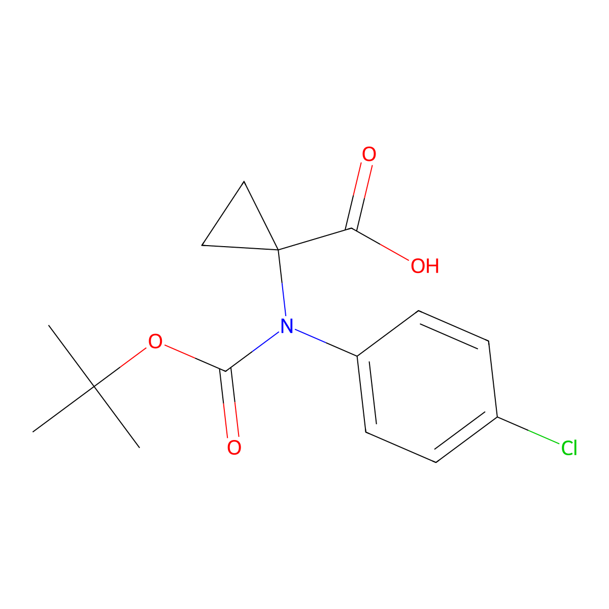 1-{[(Tert-butoxy)carbonyl](4-chlorophenyl)amino}cyclopropane-1-carboxylic acid molecular structure, CAS 2680721-03-1