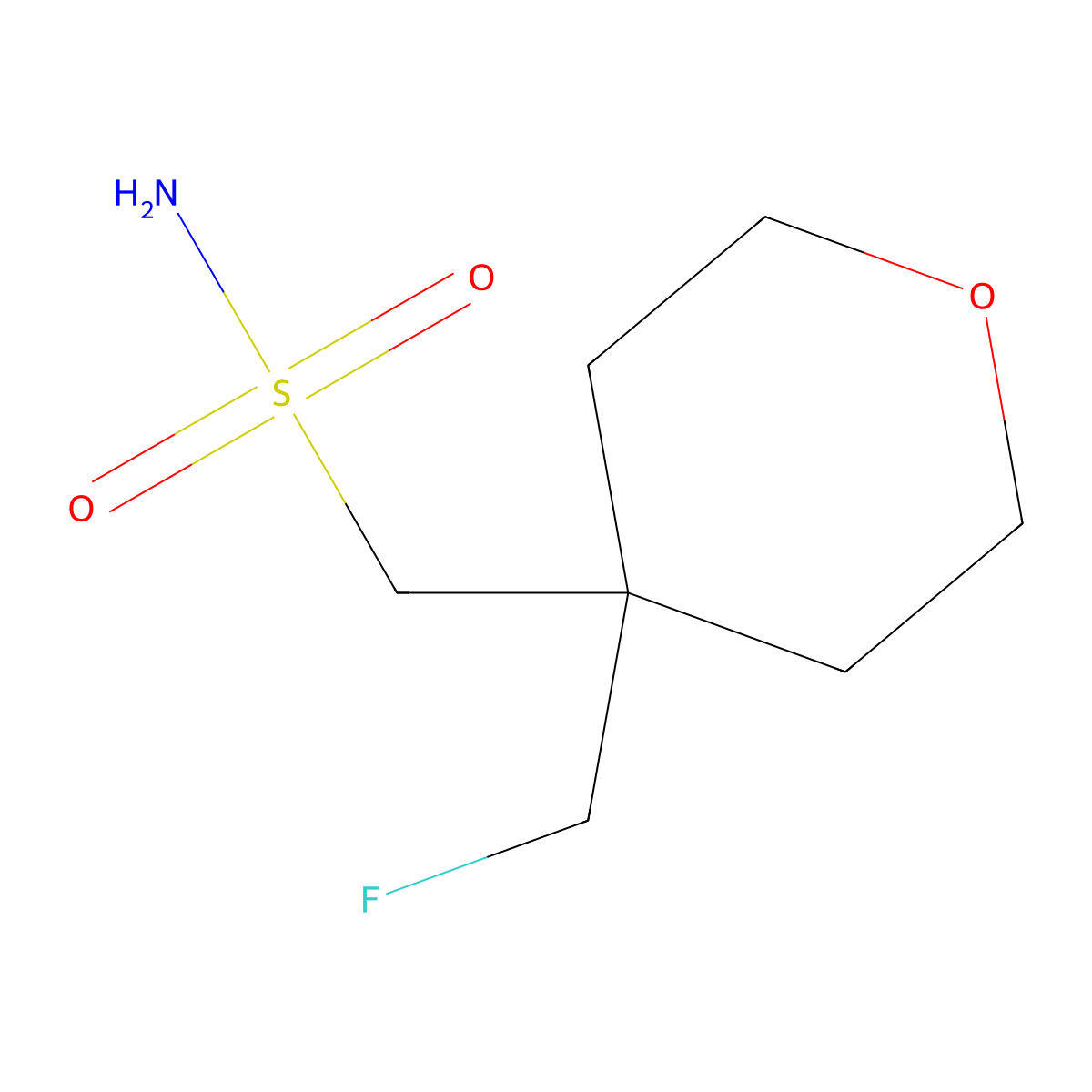 [4-(Fluoromethyl)oxan-4-yl]methanesulfonamide molecular structure, CAS 2680721-10-0