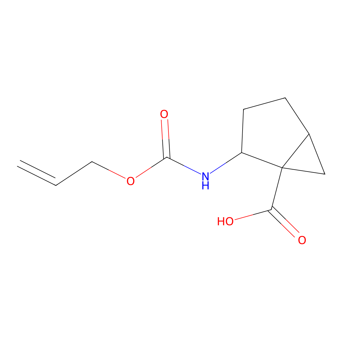 2-{[(Prop-2-en-1-yloxy)carbonyl]amino}bicyclo[3.1.0]hexane-1-carboxylic acid molecular structure, CAS 2680721-14-4