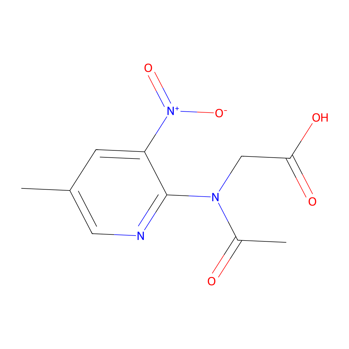 2-[N-(5-methyl-3-nitropyridin-2-yl)acetamido]acetic acid molecular structure, CAS 2680721-15-5