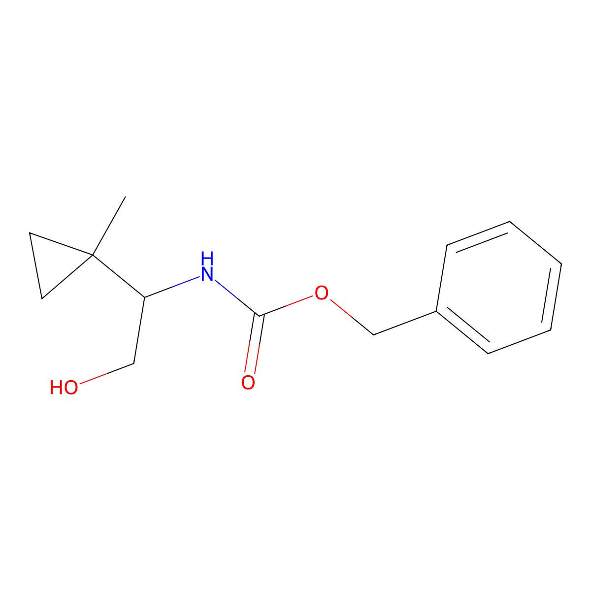 benzyl N-[2-hydroxy-1-(1-methylcyclopropyl)ethyl]carbamate molecular structure, CAS 2680721-26-8