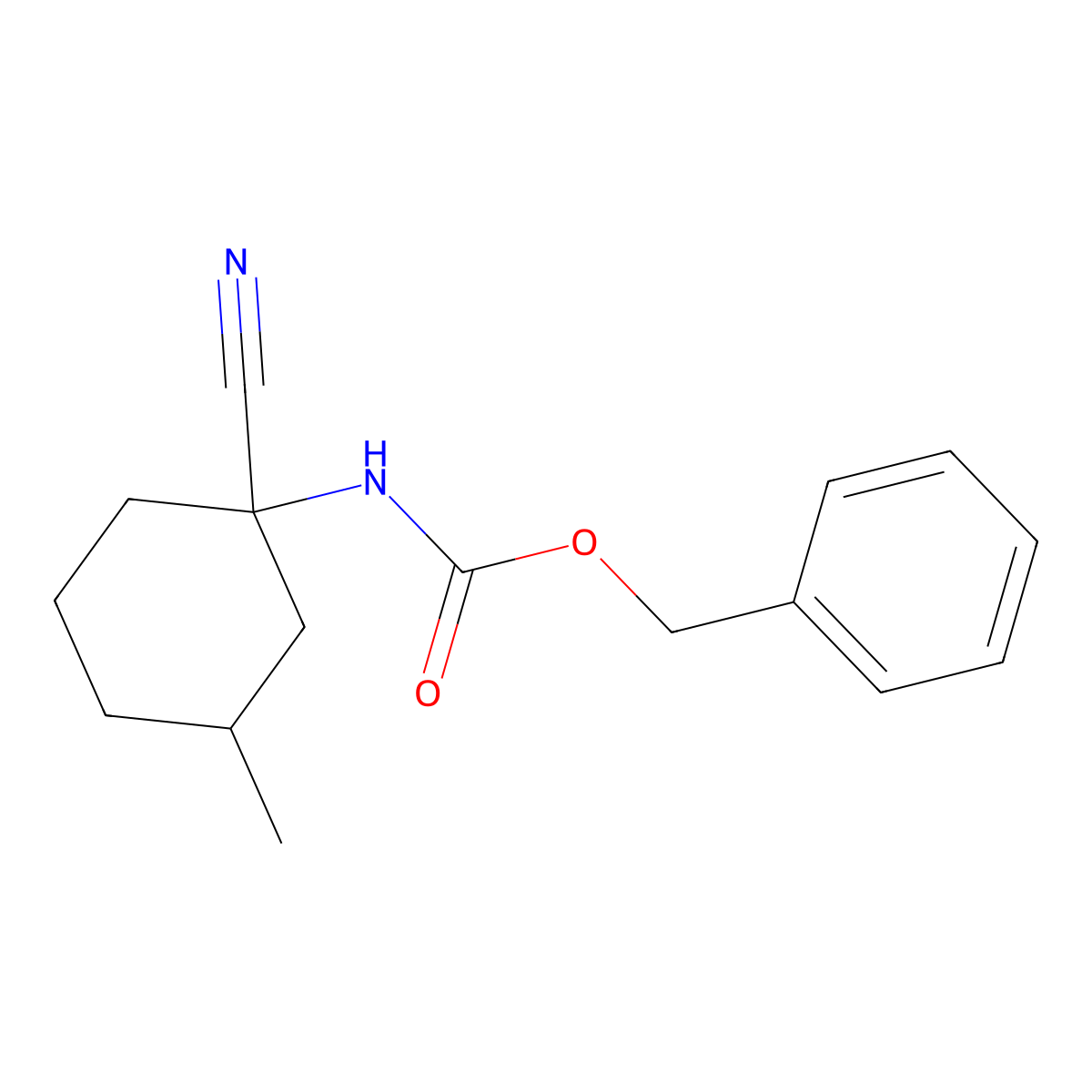 benzyl N-(1-cyano-3-methylcyclohexyl)carbamate molecular structure, CAS 2680721-27-9
