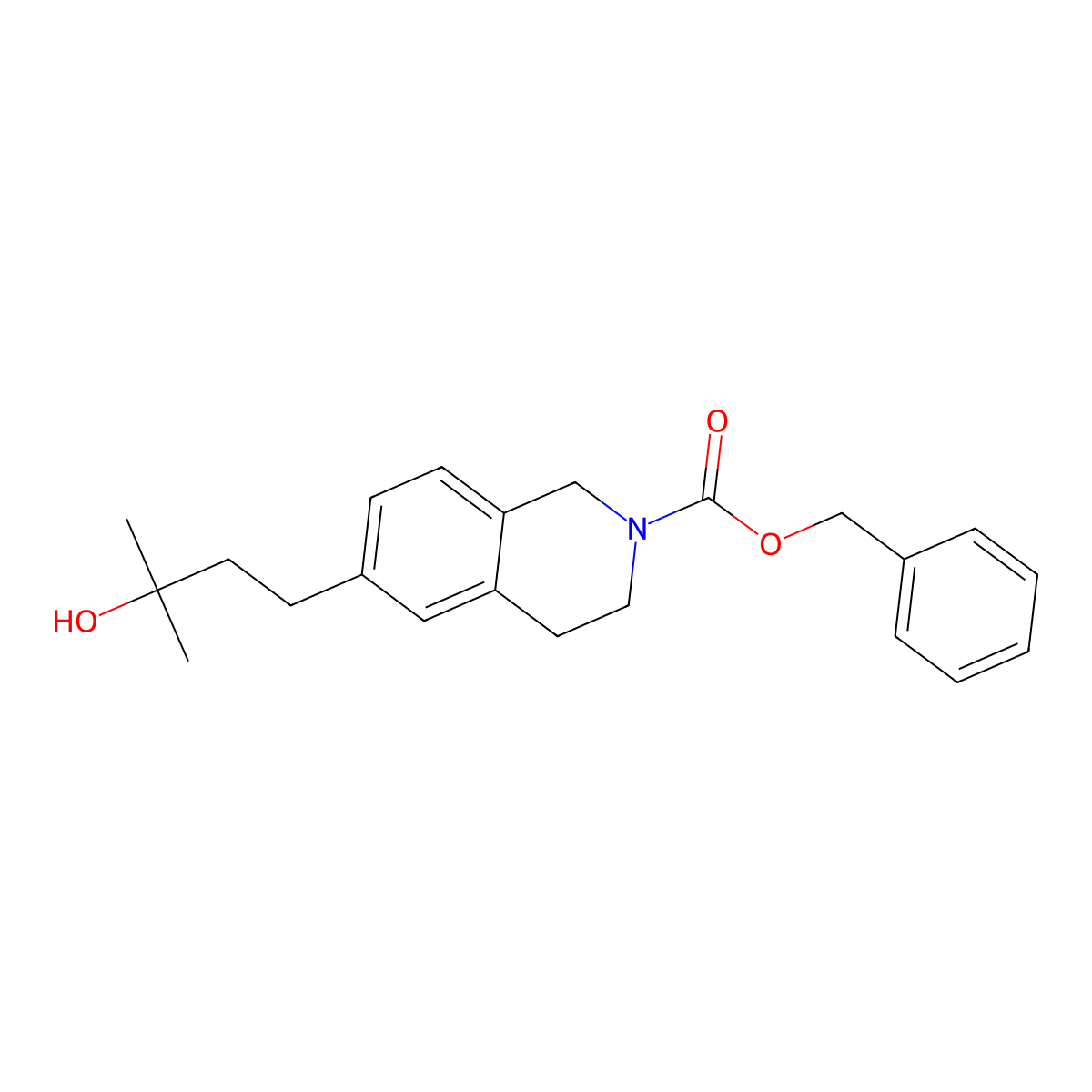Benzyl 6-(3-hydroxy-3-methylbutyl)-1,2,3,4-tetrahydroisoquinoline-2-carboxylate molecular structure, CAS 2680721-31-5