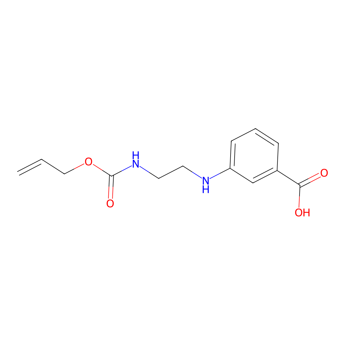 3-[(2-{[(Prop-2-en-1-yloxy)carbonyl]amino}ethyl)amino]benzoic acid molecular structure, CAS 2680721-33-7