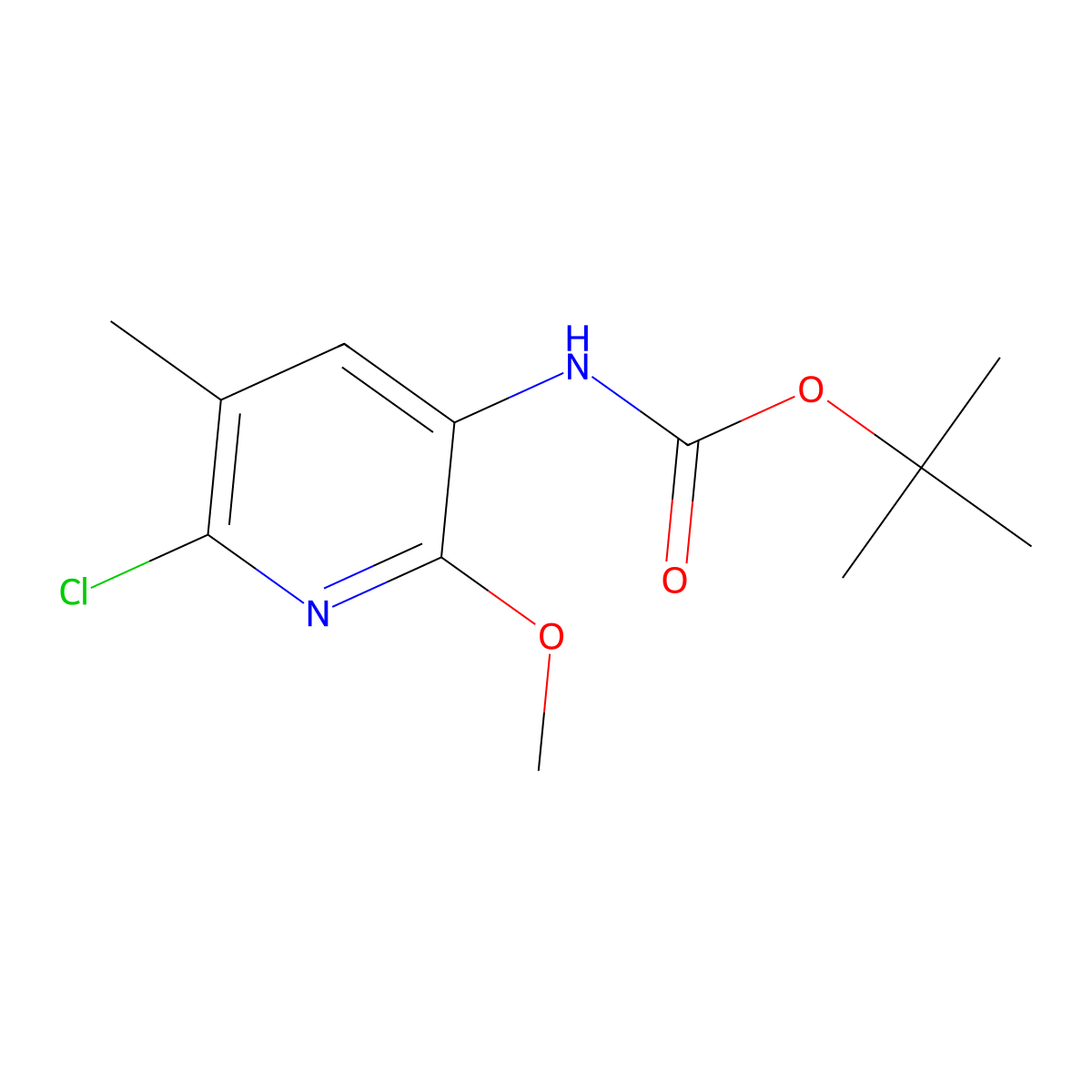 tert-butyl N-(6-chloro-2-methoxy-5-methylpyridin-3-yl)carbamate molecular structure, CAS 2680721-34-8
