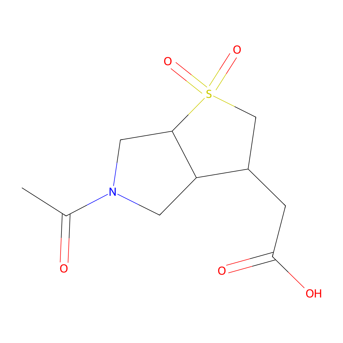 2-{5-acetyl-1,1-dioxo-hexahydro-2H-1lambda6-thieno[2,3-c]pyrrol-3-yl}acetic acid molecular structure, CAS 2680721-46-2