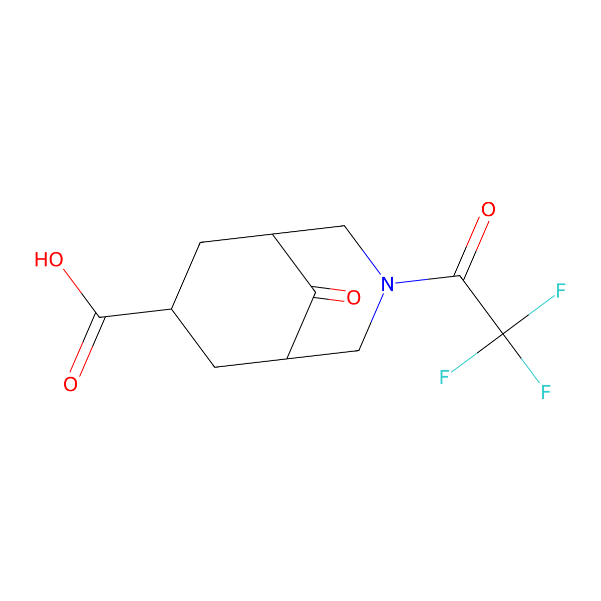 9-Oxo-3-(2,2,2-trifluoroacetyl)-3-azabicyclo[3.3.1]nonane-7-carboxylic acid molecular structure, CAS 2680721-51-9