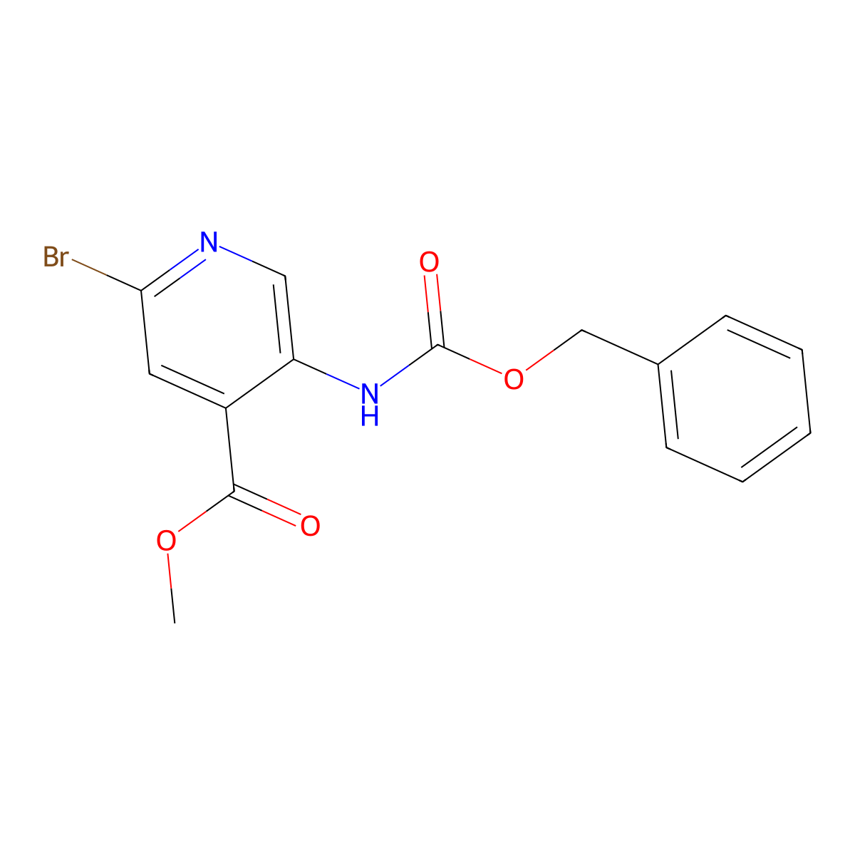 Methyl 5-{[(benzyloxy)carbonyl]amino}-2-bromopyridine-4-carboxylate molecular structure, CAS 2680721-52-0