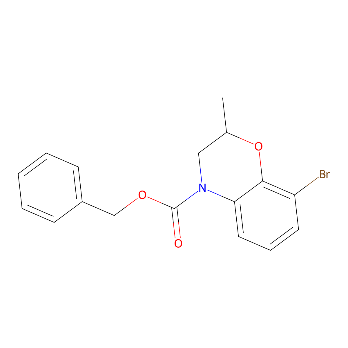 benzyl 8-bromo-2-methyl-3,4-dihydro-2H-1,4-benzoxazine-4-carboxylate molecular structure, CAS 2680721-53-1