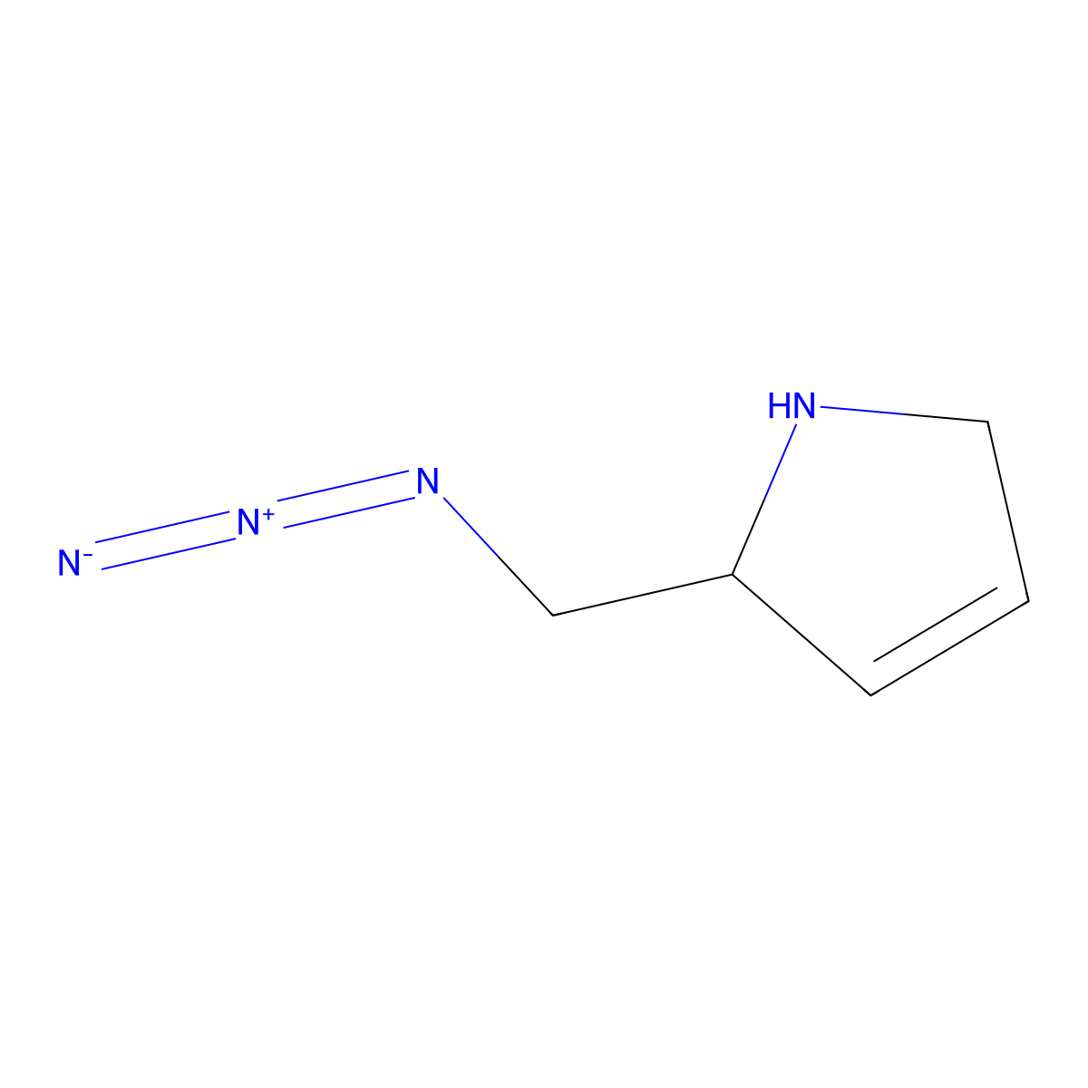 2-(azidomethyl)-2,5-dihydro-1H-pyrrole molecular structure, CAS 2680721-66-6