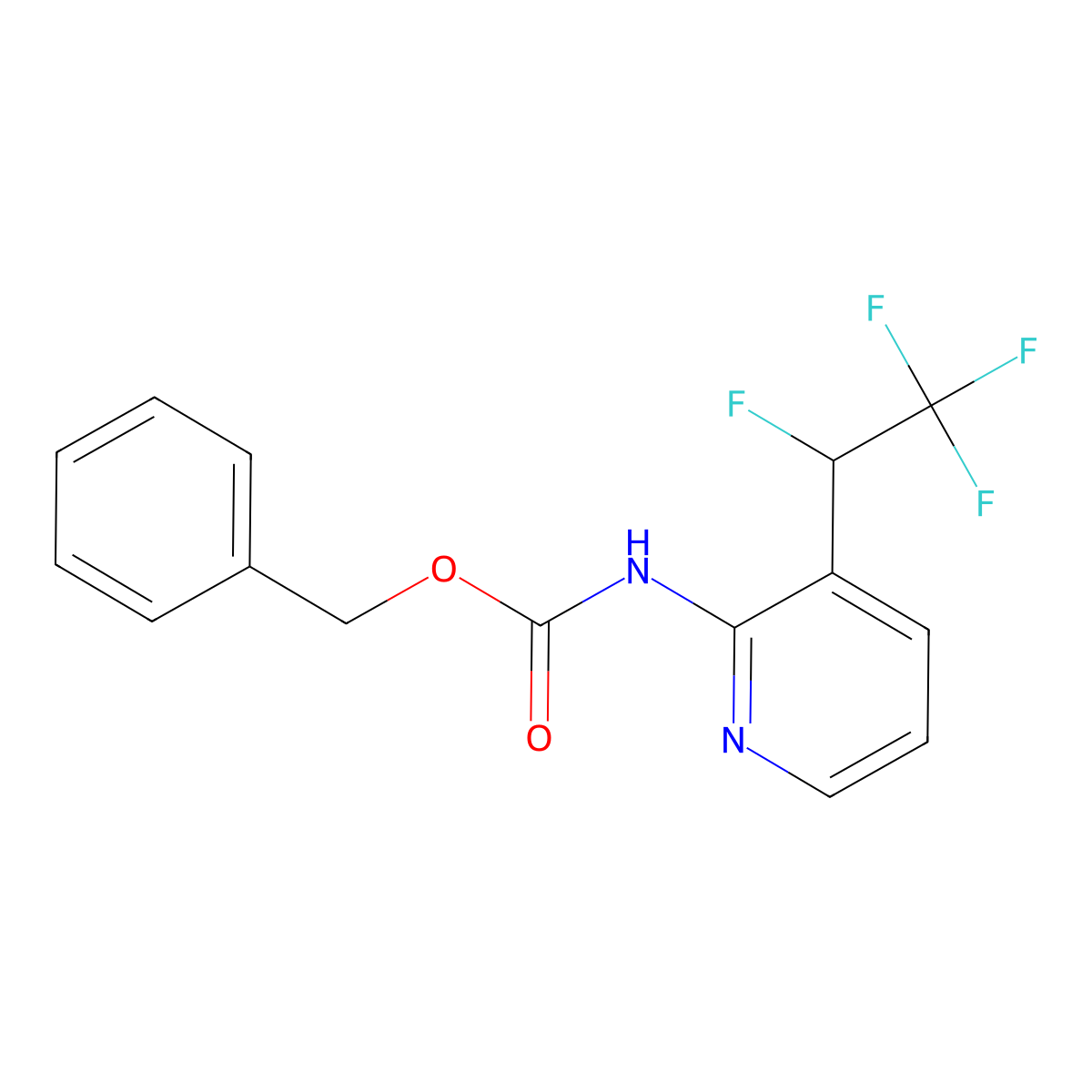 benzyl N-[3-(1,2,2,2-tetrafluoroethyl)pyridin-2-yl]carbamate molecular structure, CAS 2680721-71-3