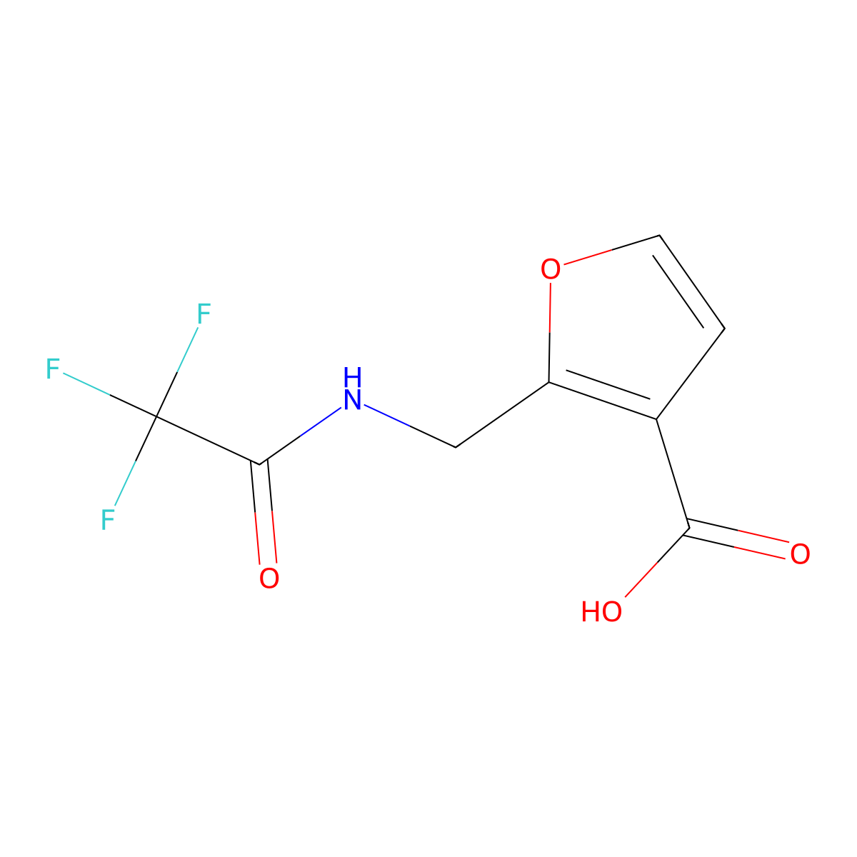 2-[(Trifluoroacetamido)methyl]furan-3-carboxylic acid molecular structure, CAS 2680721-76-8