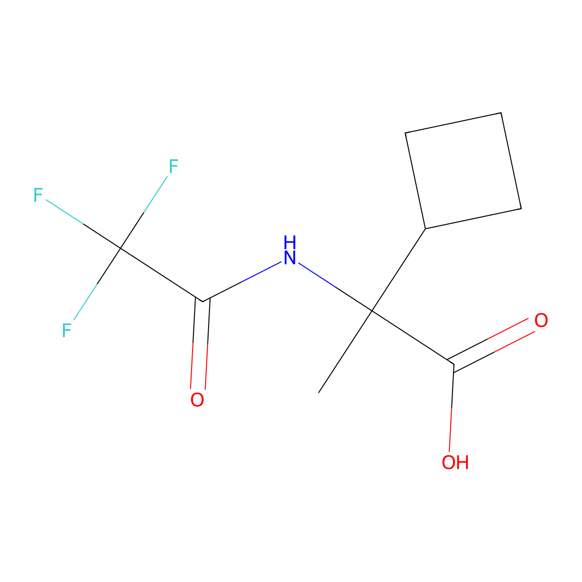 2-Cyclobutyl-2-(2,2,2-trifluoroacetamido)propanoic acid molecular structure, CAS 2680721-83-7