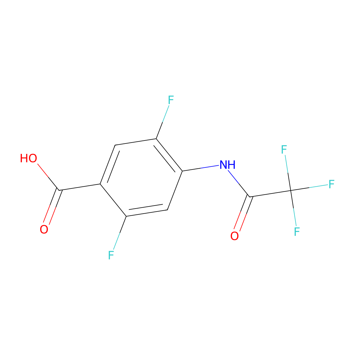 2,5-Difluoro-4-(2,2,2-trifluoroacetamido)benzoic acid molecular structure, CAS 2680721-88-2