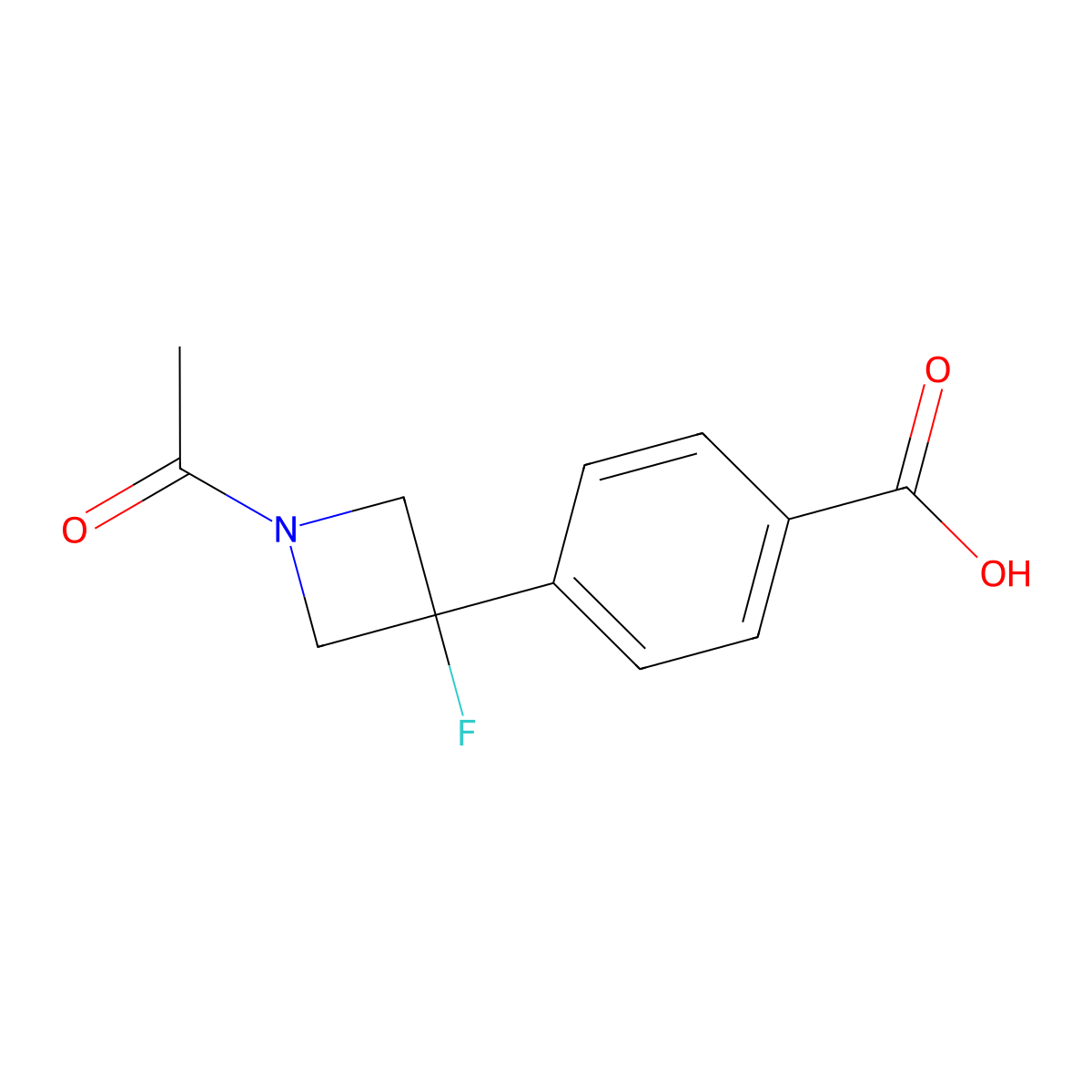 4-(1-Acetyl-3-fluoroazetidin-3-yl)benzoic acid molecular structure, CAS 2680721-99-5