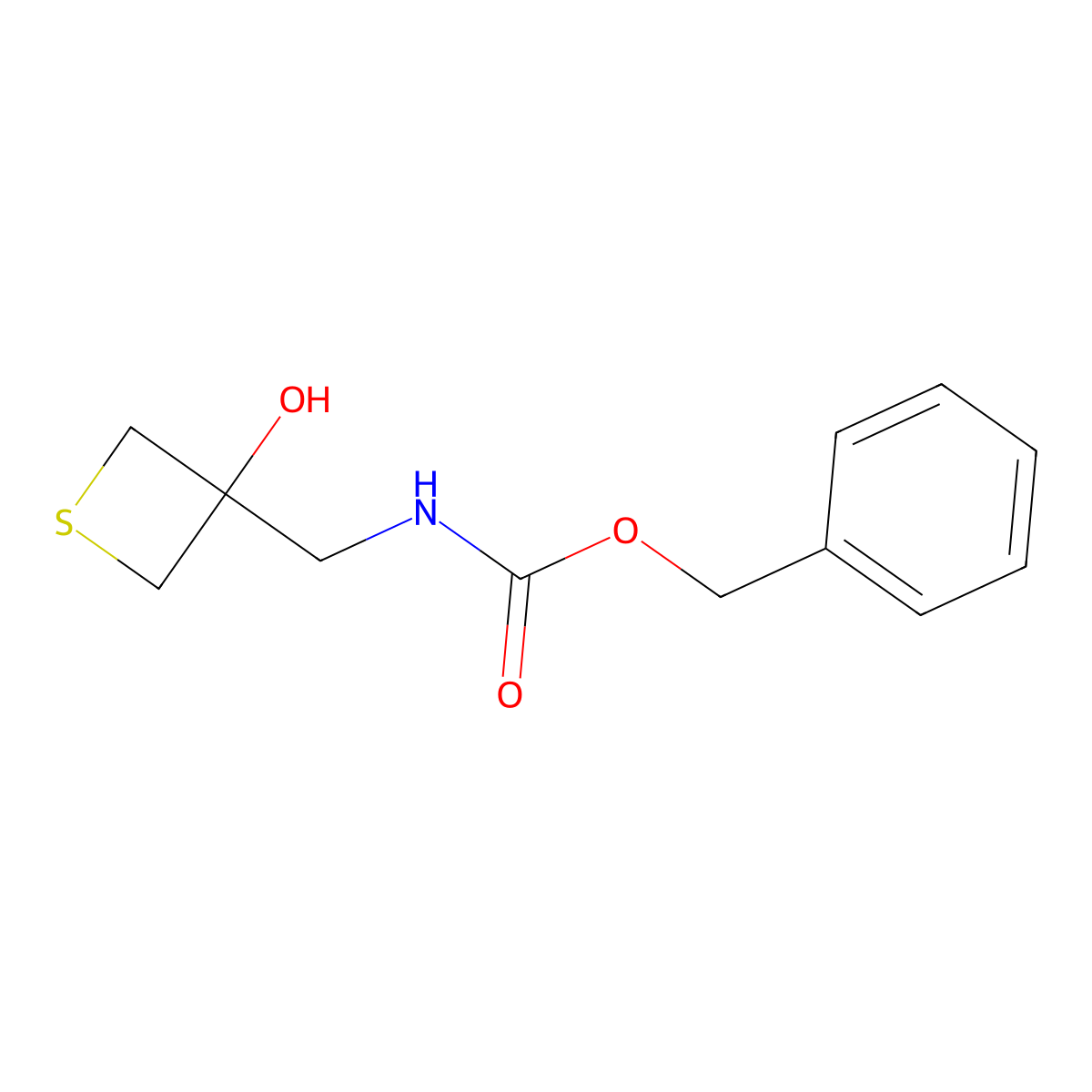 benzyl N-[(3-hydroxythietan-3-yl)methyl]carbamate molecular structure, CAS 2680722-04-5