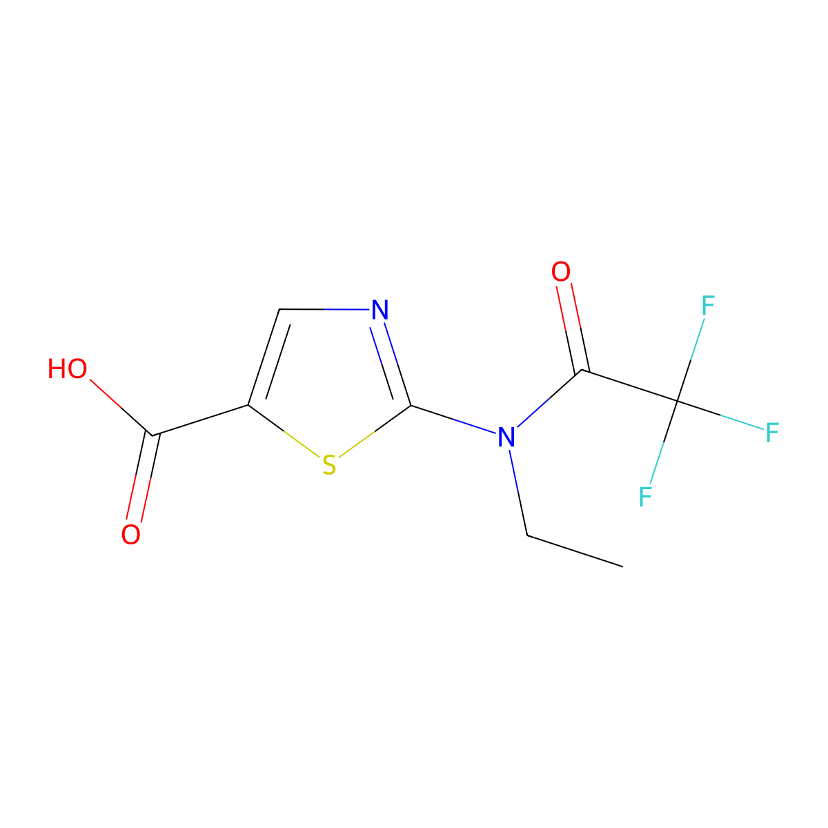 2-(N-ethyl-2,2,2-trifluoroacetamido)-1,3-thiazole-5-carboxylic acid molecular structure, CAS 2680722-11-4