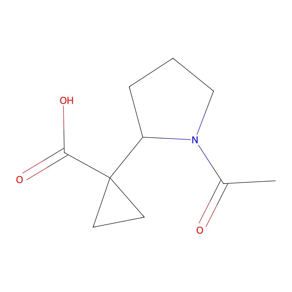 1-(1-Acetylpyrrolidin-2-yl)cyclopropane-1-carboxylic acid molecular structure, CAS 2680722-25-0