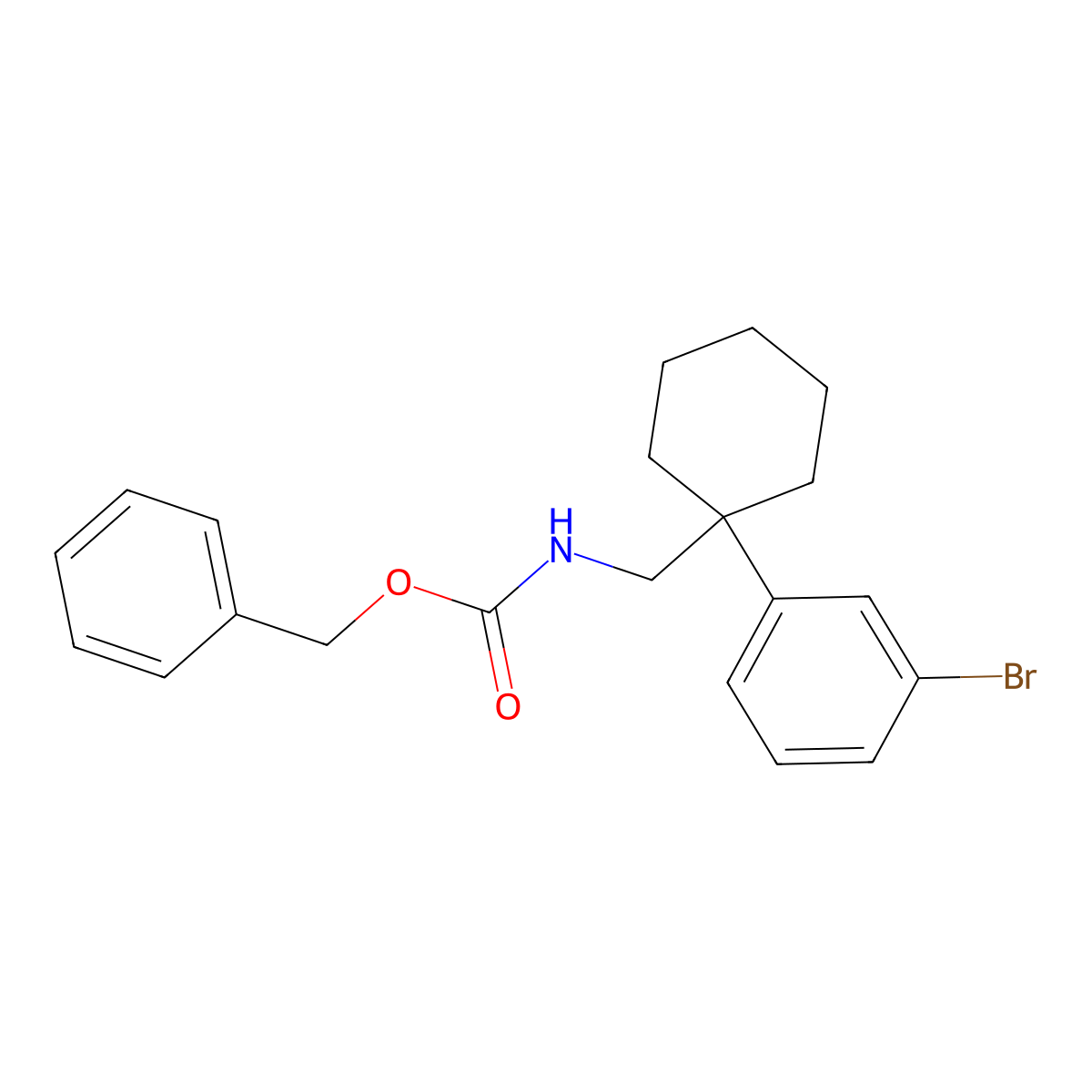 benzyl N-{[1-(3-bromophenyl)cyclohexyl]methyl}carbamate molecular structure, CAS 2680722-27-2