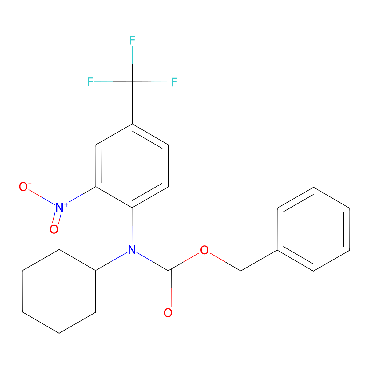 benzyl N-cyclohexyl-N-[2-nitro-4-(trifluoromethyl)phenyl]carbamate molecular structure, CAS 2680722-29-4